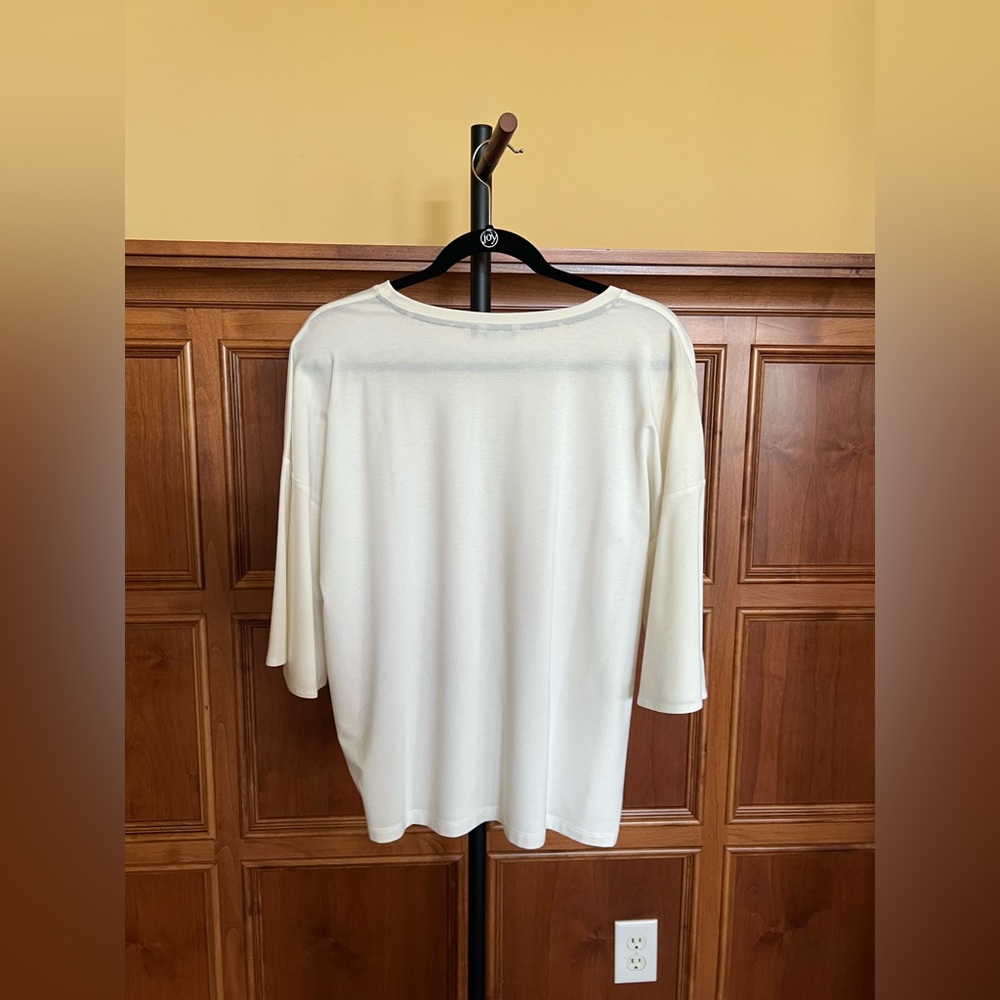 Marimekko Blouse Saima Bell Half-Sleeves Off White Size M - Picture 5 of 16